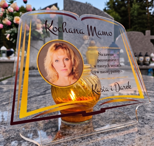 Personalizowana Dekoracja na Grób Księga ze Zdjęciem i Tekstem XXL