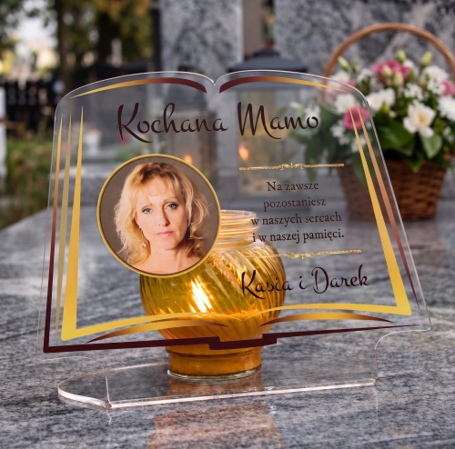 Personalizowana Dekoracja na Grób Księga ze Zdjęciem i Tekstem XXL