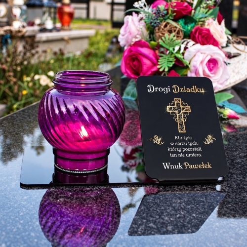 Personalizowana Podstawka pod Znicz Statuetka na Grób z Dedykacją