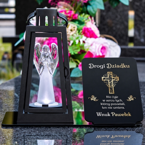 Personalizowana Podstawka pod Znicz Statuetka na Grób z Dedykacją