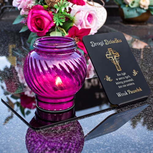 Personalizowana Podstawka pod Znicz Statuetka na Grób z Dedykacją