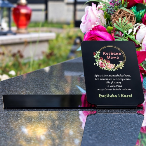 Statuetka na Grób z Dedykacją Personalizowana Podstawka pod Znicz
