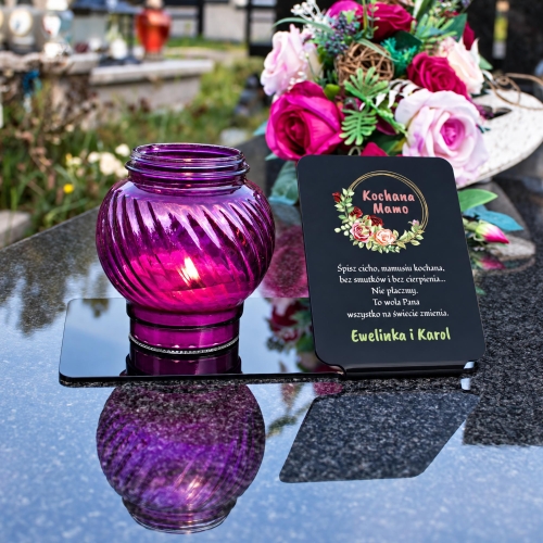 Statuetka na Grób z Dedykacją Personalizowana Podstawka pod Znicz