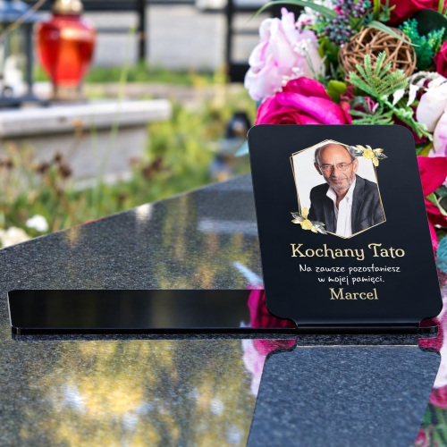 Personalizowana Podstawka na Grób ze Zdjęciem i Dedykacją pod Znicz