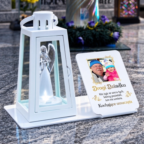 Foto Statuetka na Grób ze Zdjęciem i Dedykacją Personalizowana