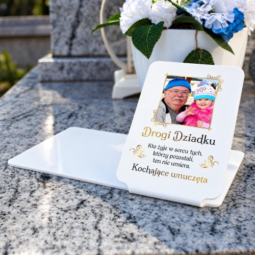 Foto Statuetka na Grób ze Zdjęciem i Dedykacją Personalizowana