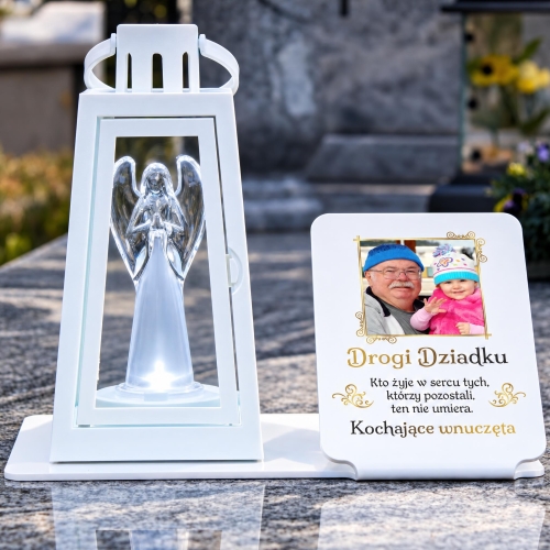 Foto Statuetka na Grób ze Zdjęciem i Dedykacją Personalizowana