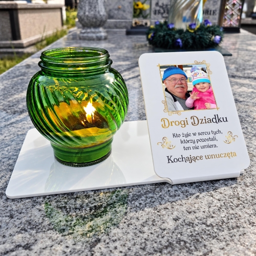 Foto Statuetka na Grób ze Zdjęciem i Dedykacją Personalizowana