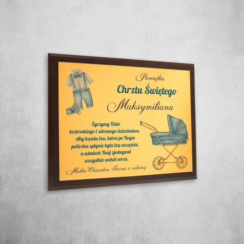 OBRAZEK ZŁOTY chrzest święty nadruk