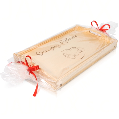 Drewniany stolik do łóżka jasny PREZENT NA URODZINY  grawer