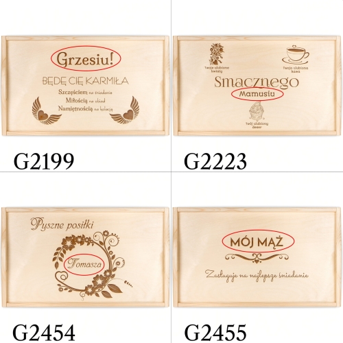 Drewniany stolik do łóżka jasny PREZENT NA URODZINY  grawer