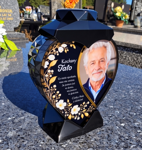 Znicz ze Zdjęciem na Całym Froncie Personalizowany na Grób