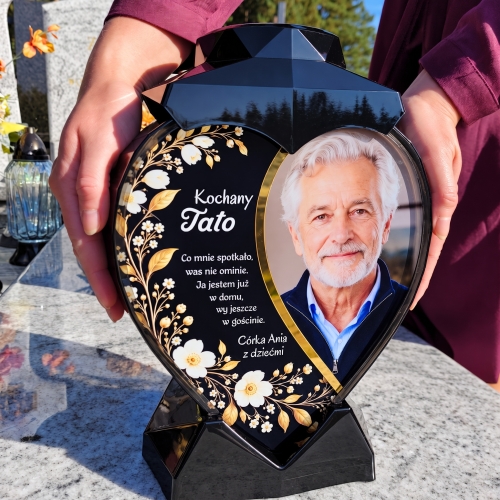 Znicz ze Zdjęciem na Całym Froncie Personalizowany na Grób