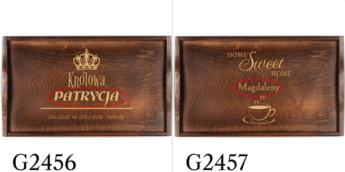 DREWNIANY STOLIK do łóżka ciemny prezent na urodziny grawer