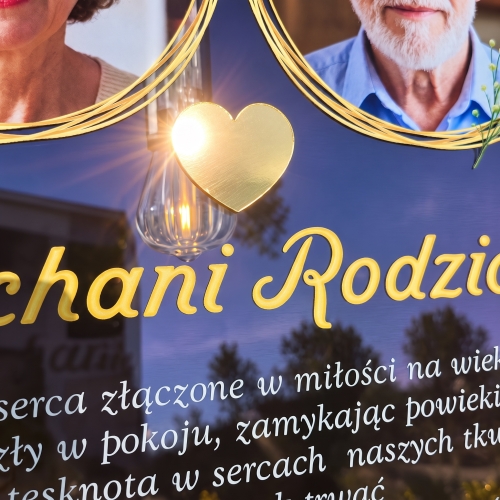 Znicz SOLARNY ze Zdjęciami XXL spersonalizowany na Grób