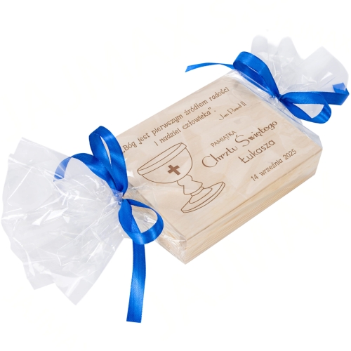 Pudełko na pieniądze PREZENT NA CHRZEST grawer