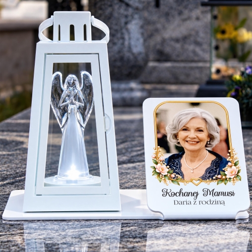 Personalizowana Podstawka na Grób ze Zdjęciem i Własnym Napisem