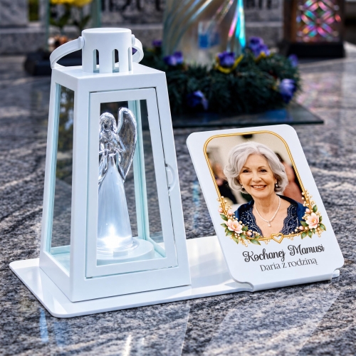 Personalizowana Podstawka na Grób ze Zdjęciem i Własnym Napisem