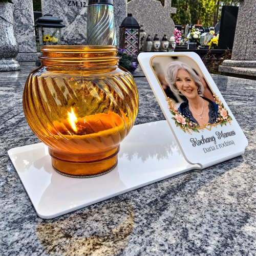 Personalizowana Podstawka na Grób ze Zdjęciem i Własnym Napisem