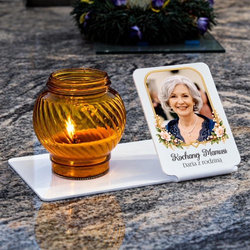 Personalizowana Podstawka na Grób ze Zdjęciem i Własnym Napisem