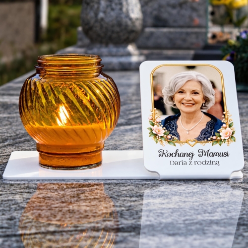 Personalizowana Podstawka na Grób ze Zdjęciem i Własnym Napisem