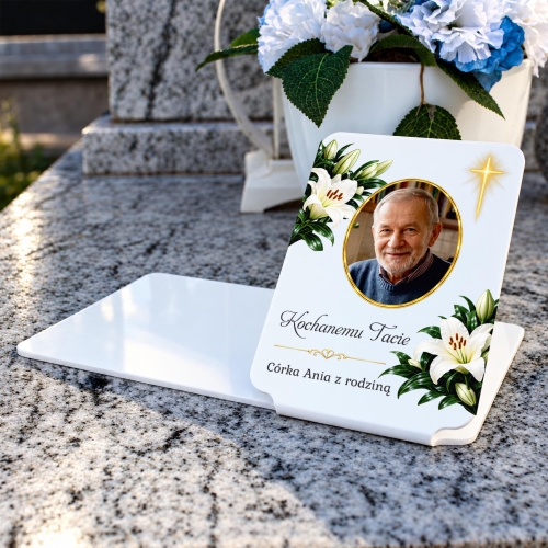 Podstawka na Grób ze Zdjęciem i Dowolnym Tekstem Personalizowana