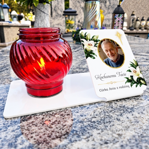 Podstawka na Grób ze Zdjęciem i Dowolnym Tekstem Personalizowana