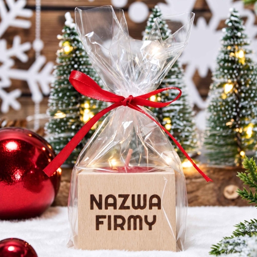 Świecznik z Grawerem Nazwy Firmy Upominek Świąteczny dla Klientów