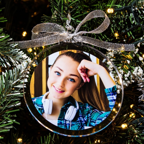 Bombka ze Zdjęciem na Choinkę Personalizowana Ozdoba Świąteczna