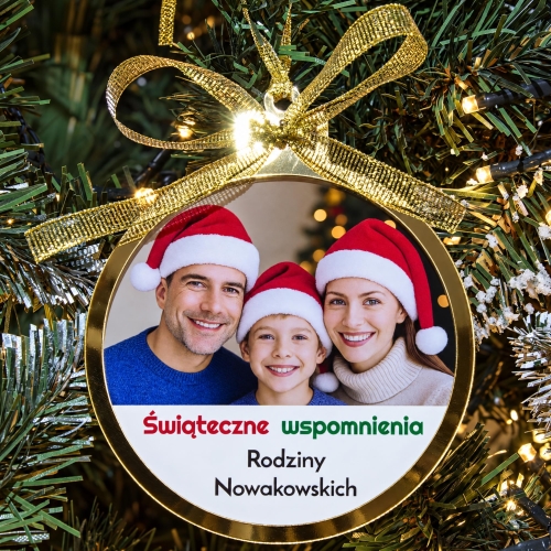 Bombka ze Zdjęciem Świąteczne Wspomnienia z Własnym Podpisem