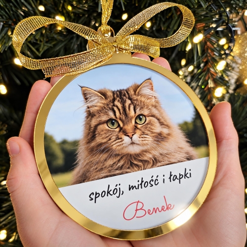 Bombka ze Zdjęciem i Podpisem Personalizowana na Choinkę