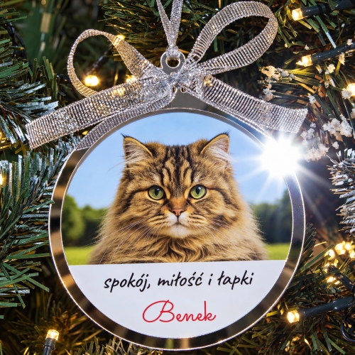Bombka ze Zdjęciem i Podpisem Personalizowana na Choinkę