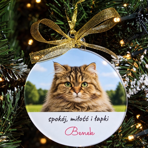Bombka ze Zdjęciem i Podpisem Personalizowana na Choinkę