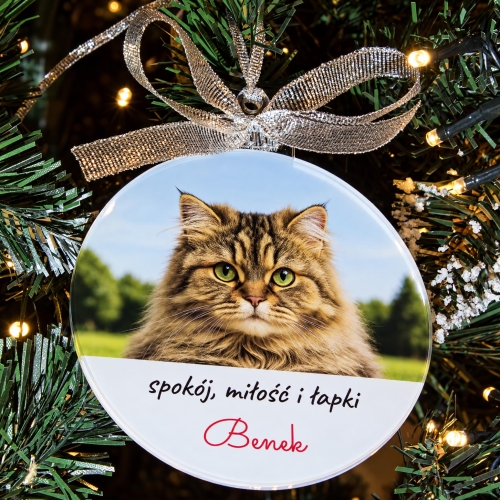 Bombka ze Zdjęciem i Podpisem Personalizowana na Choinkę