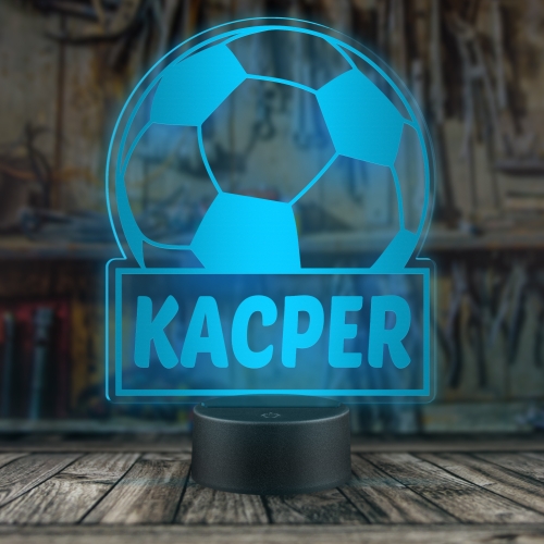 Lampka Nocna LED Piłka Nożna z Imieniem Prezent dla Chłopca