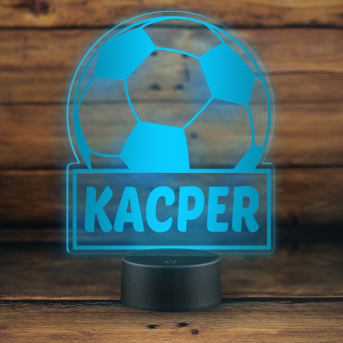 Lampka Nocna LED Piłka Nożna z Imieniem Prezent dla Chłopca