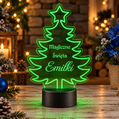 Lampka LED Choinka z Imieniem Prezent na Boże Narodzenie
