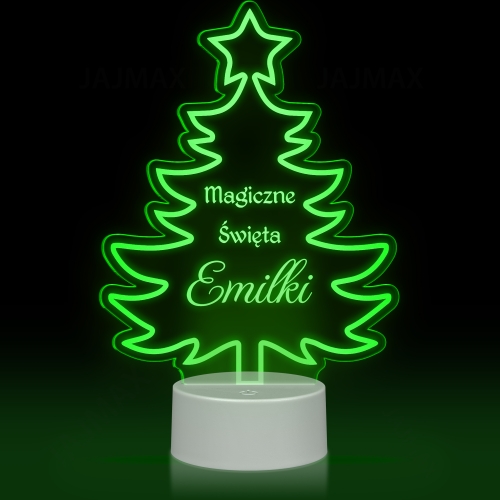 Lampka LED Choinka z Imieniem Prezent na Boże Narodzenie