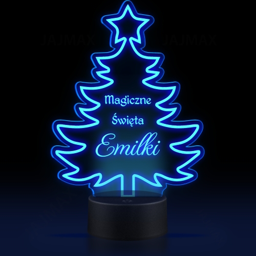 Lampka LED Choinka z Imieniem Prezent na Boże Narodzenie