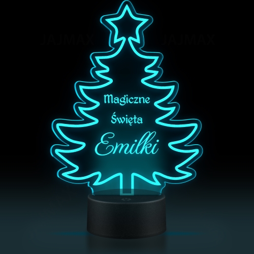 Lampka LED Choinka z Imieniem Prezent na Boże Narodzenie