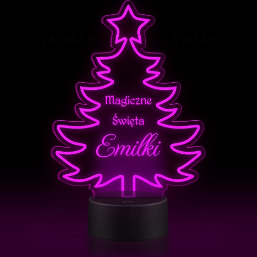 Lampka LED Choinka z Imieniem Prezent na Boże Narodzenie