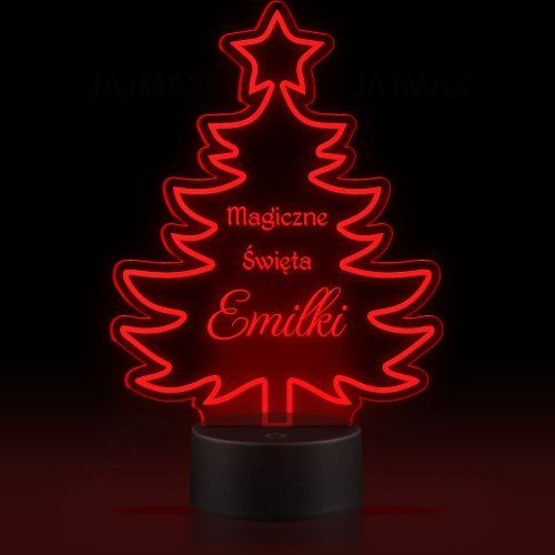 Lampka LED Choinka z Imieniem Prezent na Boże Narodzenie