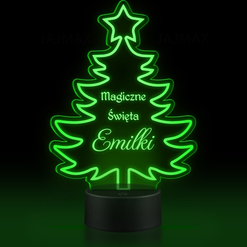 Lampka LED Choinka z Imieniem Prezent na Boże Narodzenie