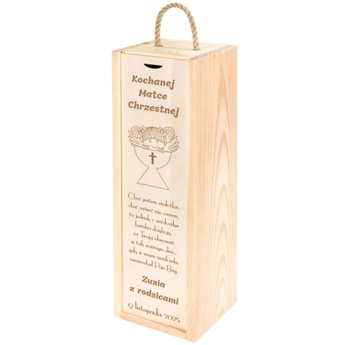 Skrzynka na alkohol 2 szt prezent dla chrzestnych na CHRZEST