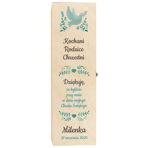 Zestaw 2 szt SKRZYNKA podziękowanie dla chrzestnych chrzest