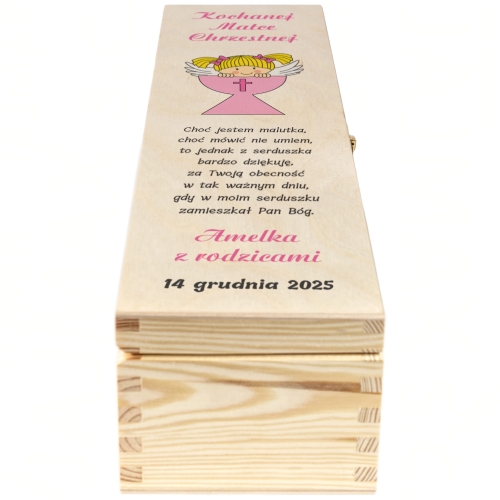 Zestaw 2 szt SKRZYNKA podziękowanie dla chrzestnych chrzest