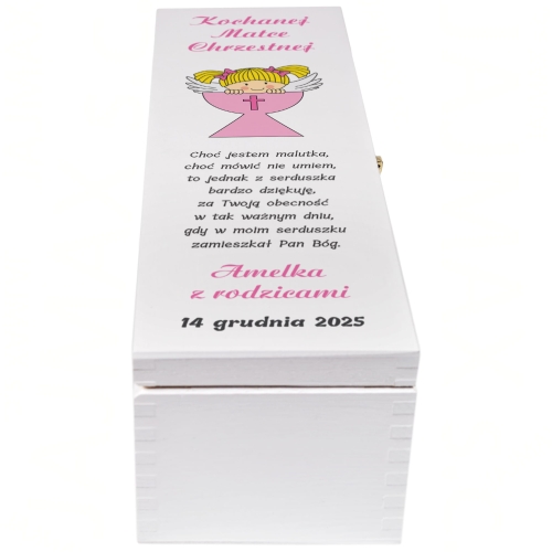 Zestaw 2 szt SKRZYNKA NA WINO podziękowania dla chrzestnych