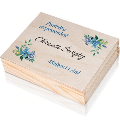 PUDEŁKO NA ZDJĘCIA prezent na chrzest nadruk