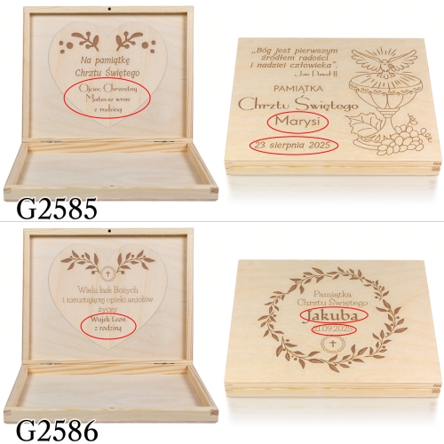 Pudełko na merci z czekoladkami PREZENT NA CHRZCINY grawer