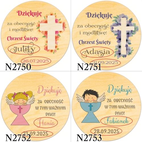 MAGNES KOŁO upominki dla gości na chrzest nadruk 